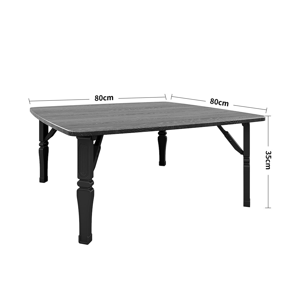 Square 80cm Wooden Folding Coffee Table | 80cm x 80cm | Black