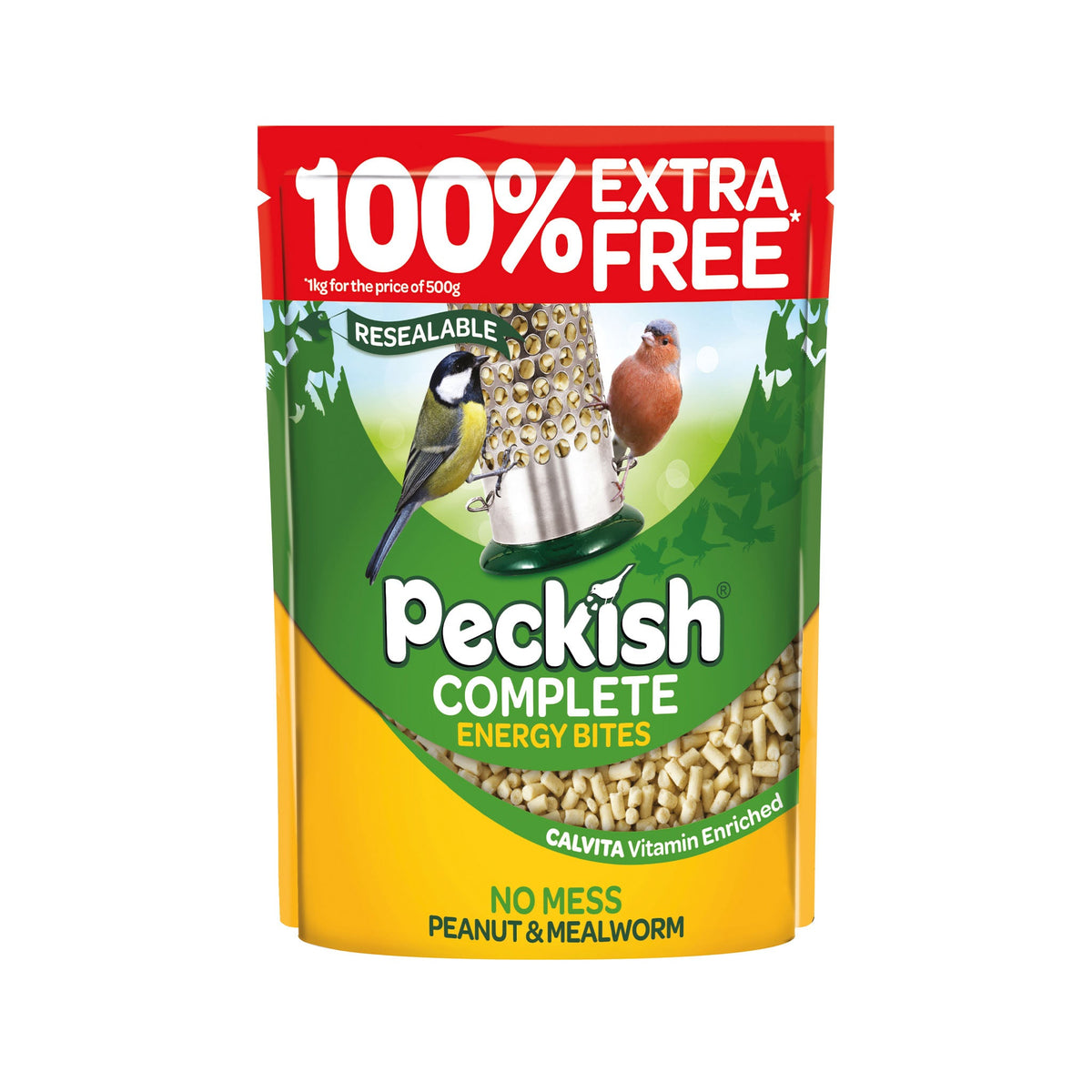 Complete Energy Bites 1kg – Suet Pellets With Peanuts & Mealworms | Set of 1