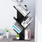 Rustic Standing Tree Bookshelf Wood Display Rack | Black