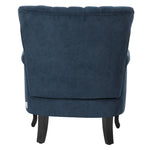 Elegant Chenille Armchair With Rubberwood Legs | Blue