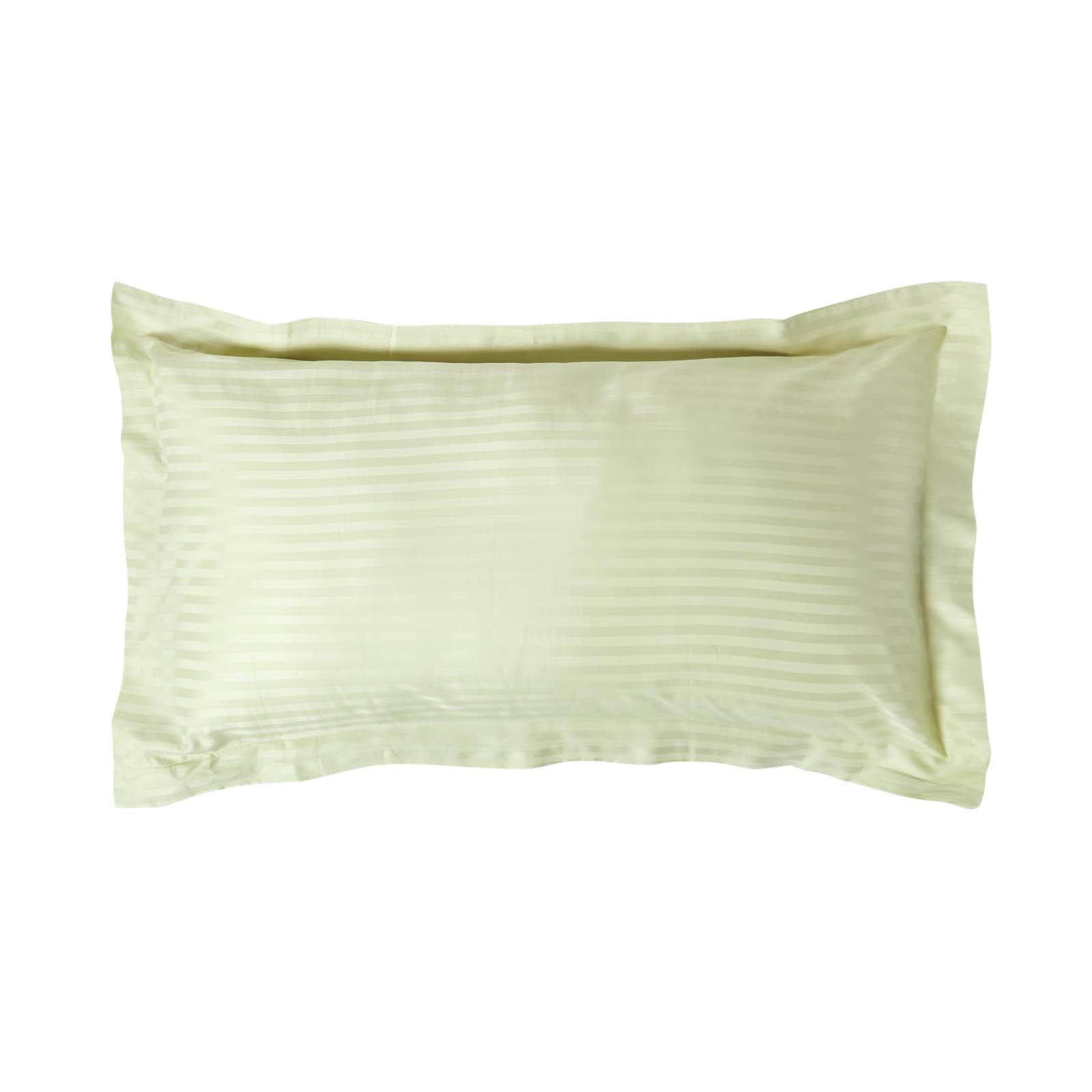 Egyptian Cotton Satin Stripe Oxford Pillowcase 330 Tc | King Pillow Case | Sage Green