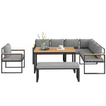 9-seater L-shaped Garden Sofa Set | Natural