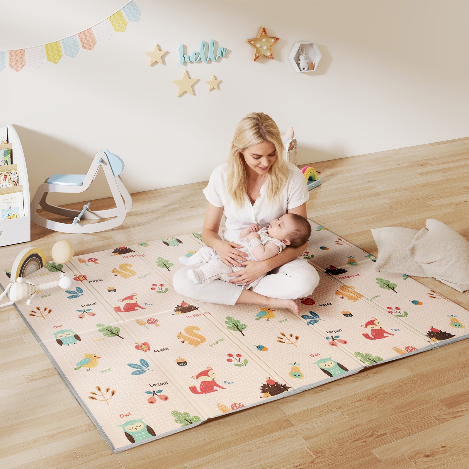 AIYAPLAY Foldable Baby Play Mat, Waterproof Activity Playmat