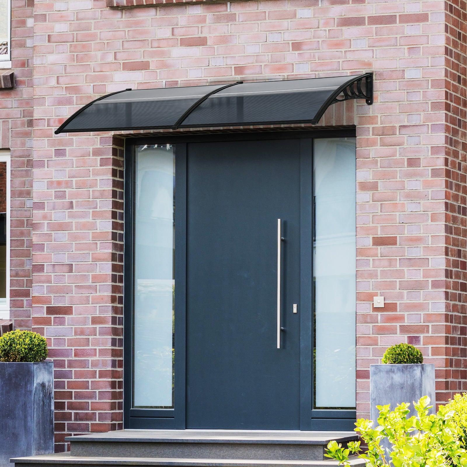 Door Canopy, Outdoor Rain Shelter, 196 X 75cm | Black