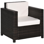 Patio Rattan Wicker Furniture Single Cube Chair Sofa Outdoor | Brown