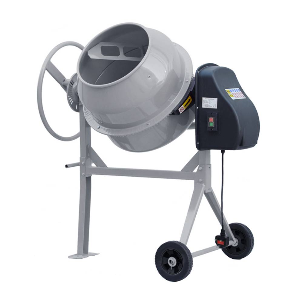 120l 450w Electric Cement Mixer,steel Concrete Mixer With 2 Wheels, 33–34rpm | Grey