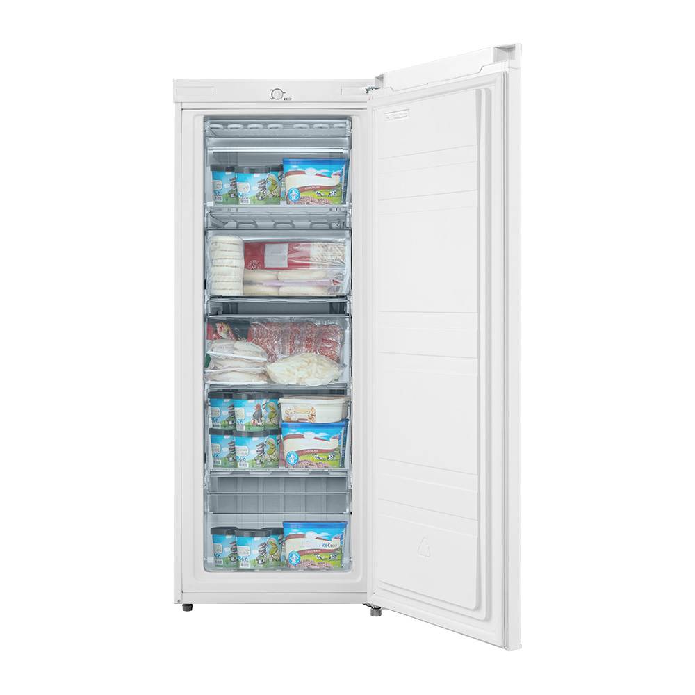 160 Litre Freestanding Upright Freezer -18°C Storage, Reversible Door