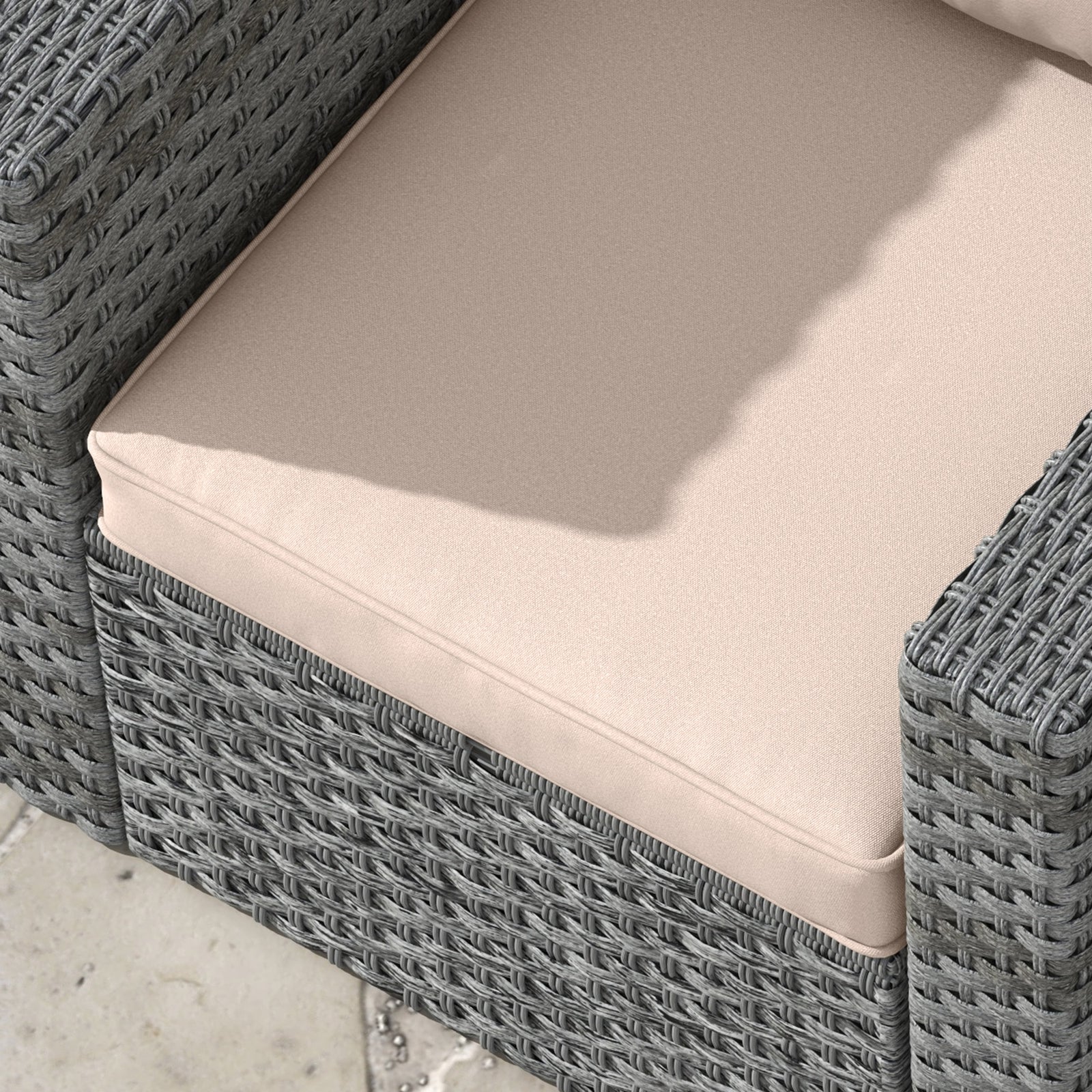One-piece Outdoor Back And Seat Cushion For Garden | Beige