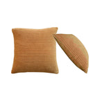 Ribbed Cushion Set, Velvet Fabric | Set of 2 | Mustard