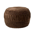 HOMESCAPES Sofia Pleated Velvet Pouffe