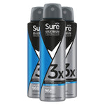 Men Anti-perspirant Deodorant Cobalt Dry 96h Maximum Protection 150ml, 3 Pk | Set of 3