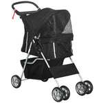 Pet Stroller Carrier Foldable Deluxe Jogger Walk Travel Dog Cat | Black