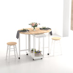 3pc Wooden Kitchen Cart, Folding Stools