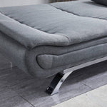 Linen Fabric 2-seat Convertible Sofa Bed With Pillows