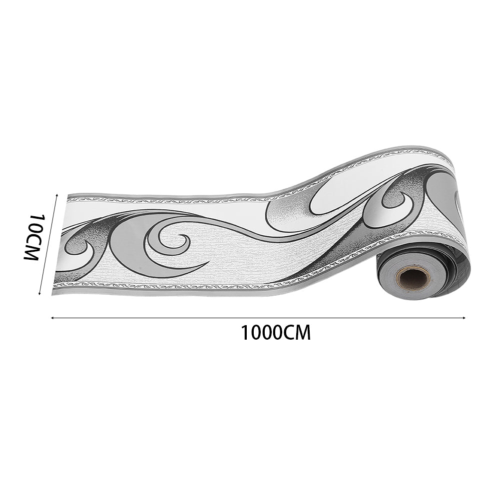 Pvc Silver Grey Prepasted Wallpaper Border Roll