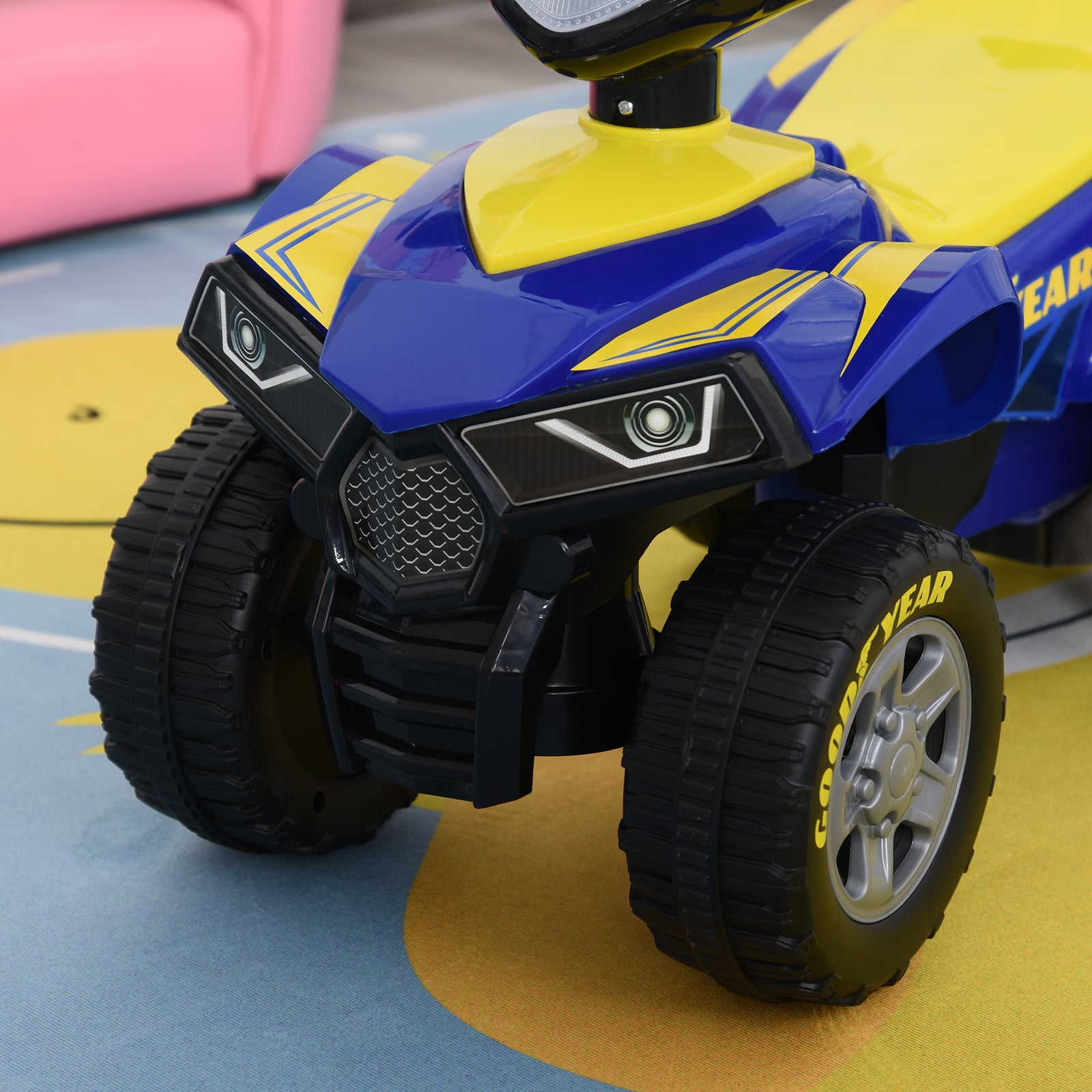 Goodyear Baby Quad Ride-on Walker W/ Lights Horn Storage 18-36 Months