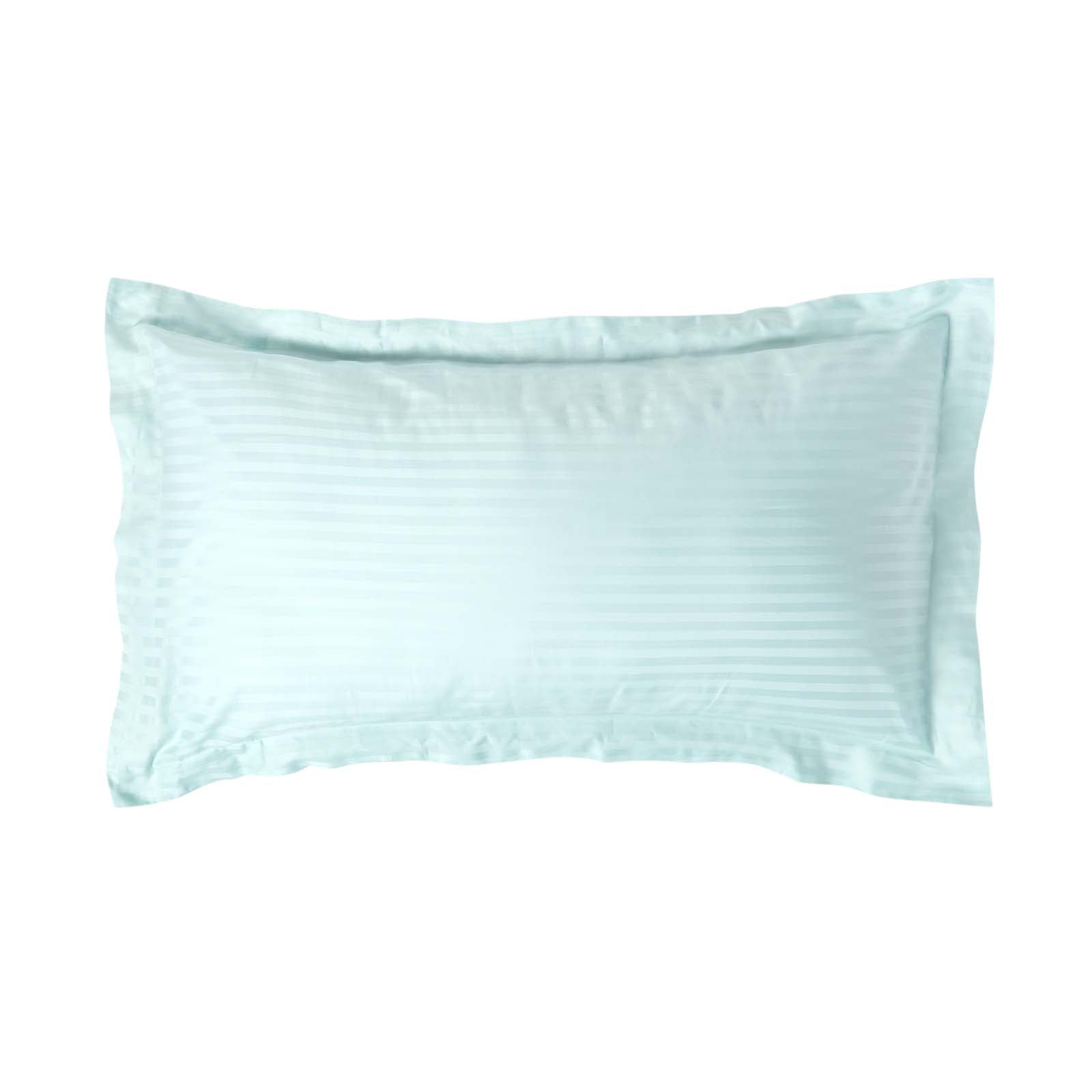 Egyptian Cotton Satin Stripe Oxford Pillowcase 330 Tc | King Pillow Case | Aqua