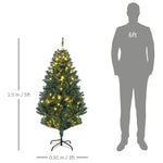 5ft Artificial Christmas Tree With Led Lights, Decoration, Auto Open | 5ft | Green
