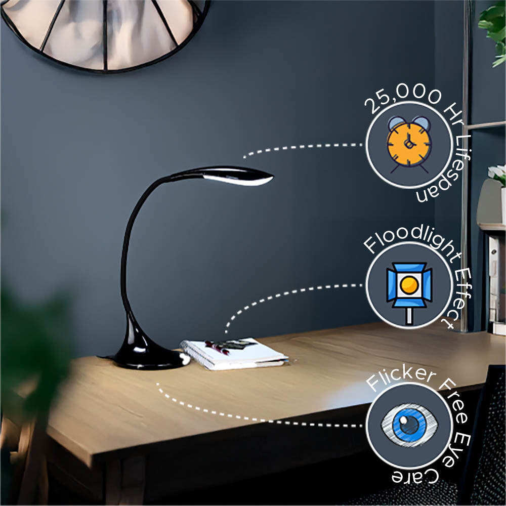 High Vision Desk Light, Silver, 25,000 Hr Led Panel | Silver