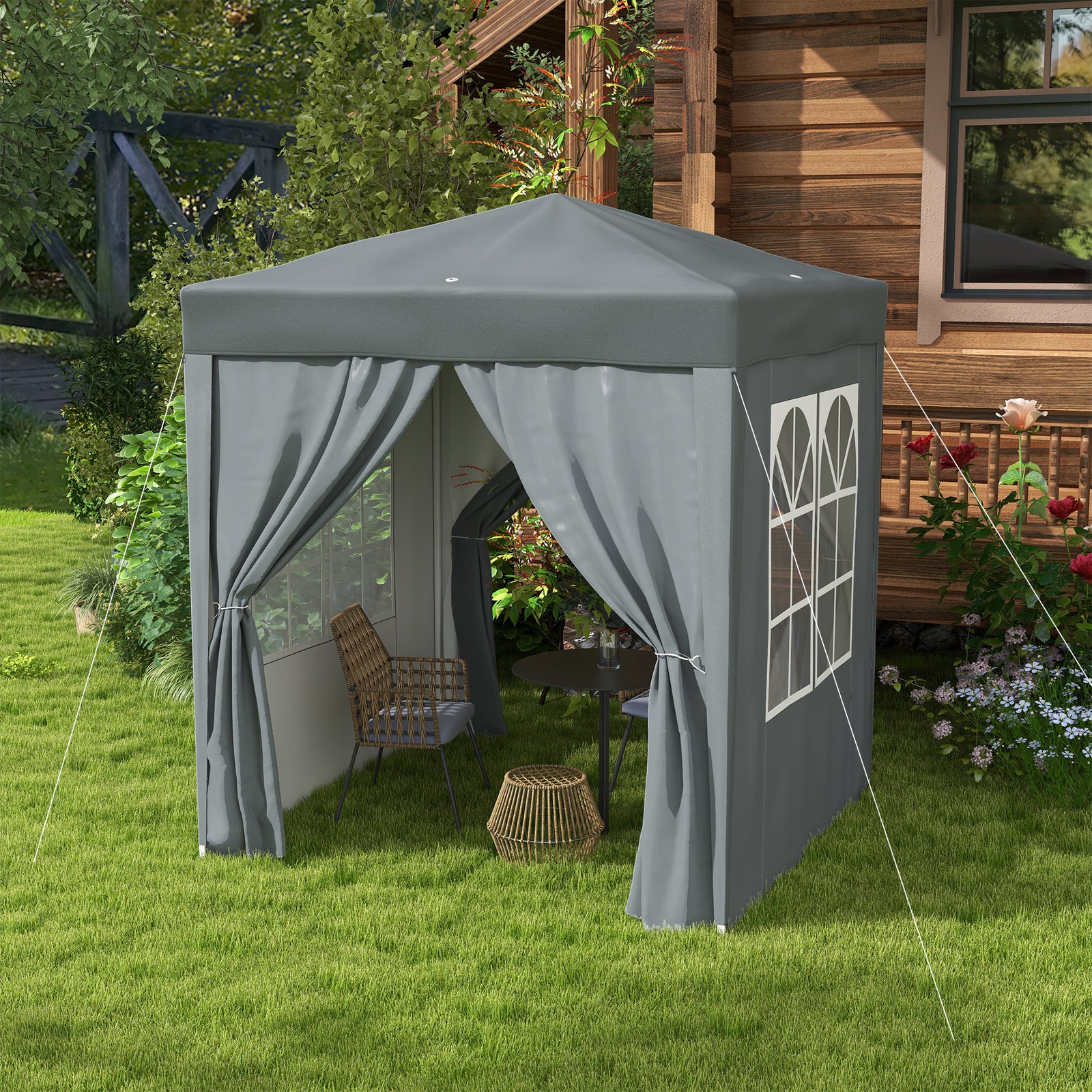 2mx2m Pop Up Gazebo Party Tent Canopy Marquee W/ Storage Bag