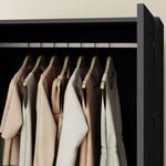 Wardrobe For Bedroom, Double Wardrobe With Hanging Rail | One Size | Black