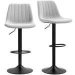 Bar Stools Set Of 2 Adjustable Swivel With Backrest | One Size