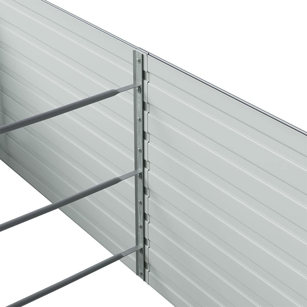Rectangular Raised Garden Bed – Durable Steel Raised Planter With Safe Edges,160cm W X 80cm D X 60cm H,3 Support Bars | Grey