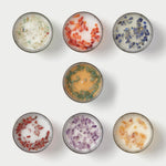 HOMESCAPES Chakra Candles Gift Set With Healing Crystals – Set Of 7