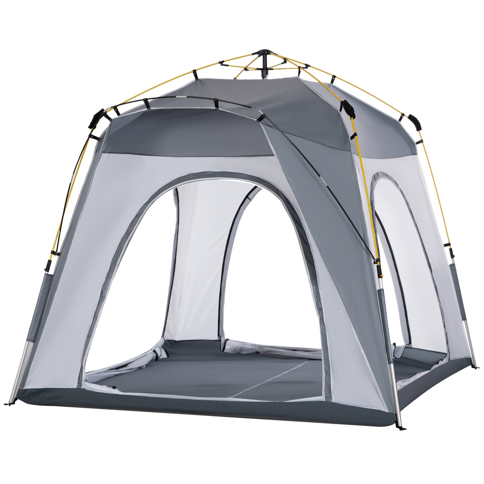 3 Man Pop Up Tent Automatic Camping Backpacking Dome Shelter | Light Slate Gray