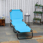 Portable Folding Lounger W/ Adjustable Back | Set-of-1 | Sky Blue