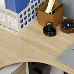L-shaped Corner Computer Desk Study Table W/ Storage Shelf | Natura