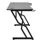 120cm/140cm W Gaming Desk With Mouse Pad, Cup Holder & Headphone Hook Sturdy Computer Table | Small | Black