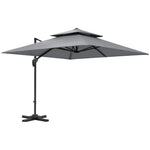 Outsunny 360° Cantilever Parasol Roma Umbrella W/ Base Weights