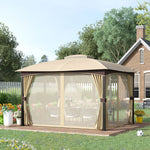 4 X 3metre Patio Gazebo Garden Canopy Shelter W/ 2 Tier Roof