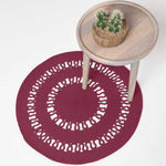 Crochet Braided Round Rug | 90cm | Plum