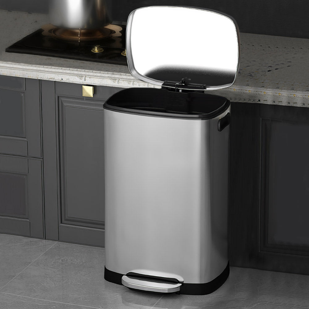 Stainless Steel Step Open Trash Can | 50l
