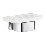 Porcelain Soap Dish With Polished Chrome Wall Mount Holder | Polished Chrome