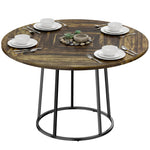 Round Dining Table For 4-6 Space Saving 120 Cm | Rustic Brown