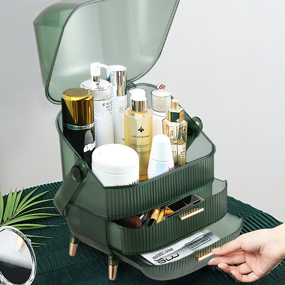 Dustproof Makeup Organizer With Drawers