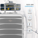 55x35x20cm Cabin Carry On Suitcase Hard Shell Overhead Luggage 100+ Airlines Approved | Cabin | Silver