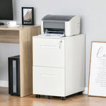 Mobile Lockable File Cabinet With Hanging File Folder | One Size | White