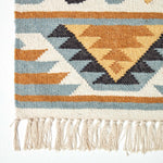 Agra Handwoven Diamond Kilim Wool Rug | 150cm x 95cm | Yellow & Black