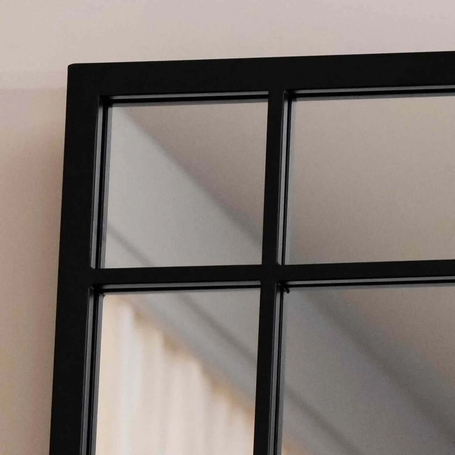 Aimi - Black Metal Rectangle Window Mirror | 180cm x 105cm