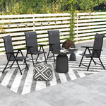 Outdoor Rattan Folding Chair Set W/ Adjustable Backrest | Set-of-4 | Gray