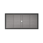Rectangular Outdoor Dining Table With Parasol Hole Grey - 150w X 70d X 72h Cm