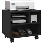 Printer Stand With Storage Printer Cart On Wheels Office | One Size | Black