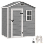 6 X 4ft Resin Garden Shed With Floor And Window, Grey