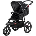 Foldable Three-wheeler Baby Stroller W/ Sun Canopy, Storage | Black