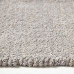 Plain Chenille 100% Cotton  Rug With Natural Trim | 60cm x 100cm | Light Grey