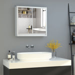 Wall Mounted Mirror Cabinet With Storage Shelf Bathroom | One Size | White